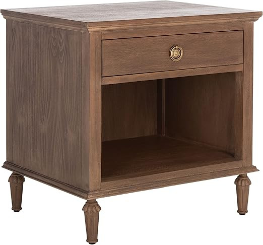 SAFAVIEH Brown Shelf Table (Fully Assembled) Couture Home Collection Lisabet 1-Drawer Wood Nights... | Amazon (US)
