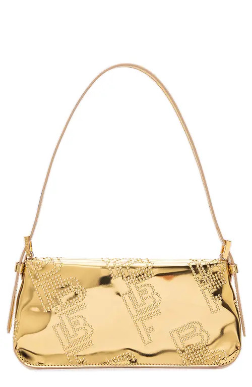 By Far Dulce Stud Metallic Shoulder Bag in Gold at Nordstrom | Nordstrom