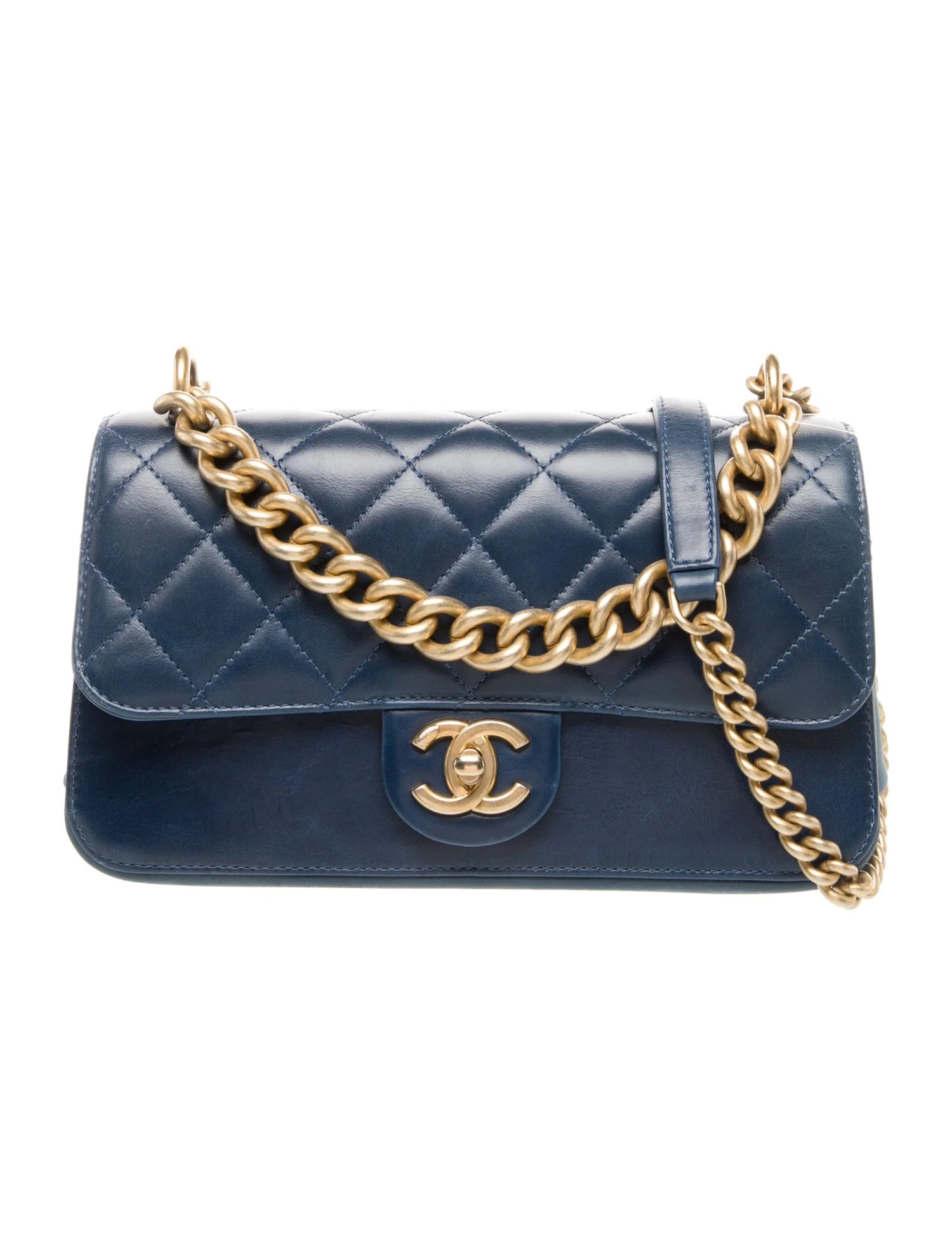 Chanel Small Straight-Lined Flap Bag - Blue Shoulder Bags, Handbags - CHA1360979 | The RealReal | The RealReal