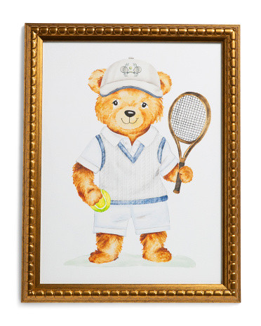 14x18 Tennis Bear Wall Art | TJ Maxx