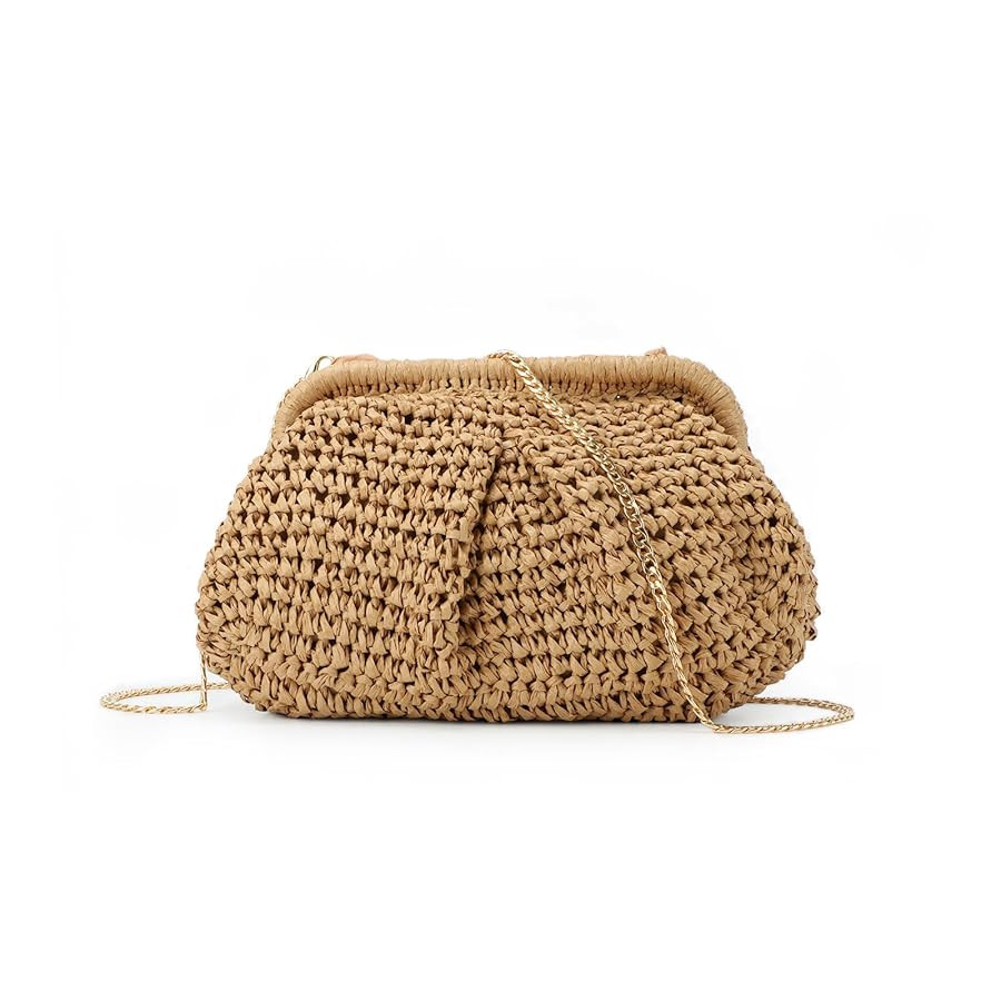 Jywmsc Straw Tote Bag for Women, Cloud Dumpling Bag, Straw Crossbody Shoulder Bag, Summer Beach Woven Bag | Amazon (ES)