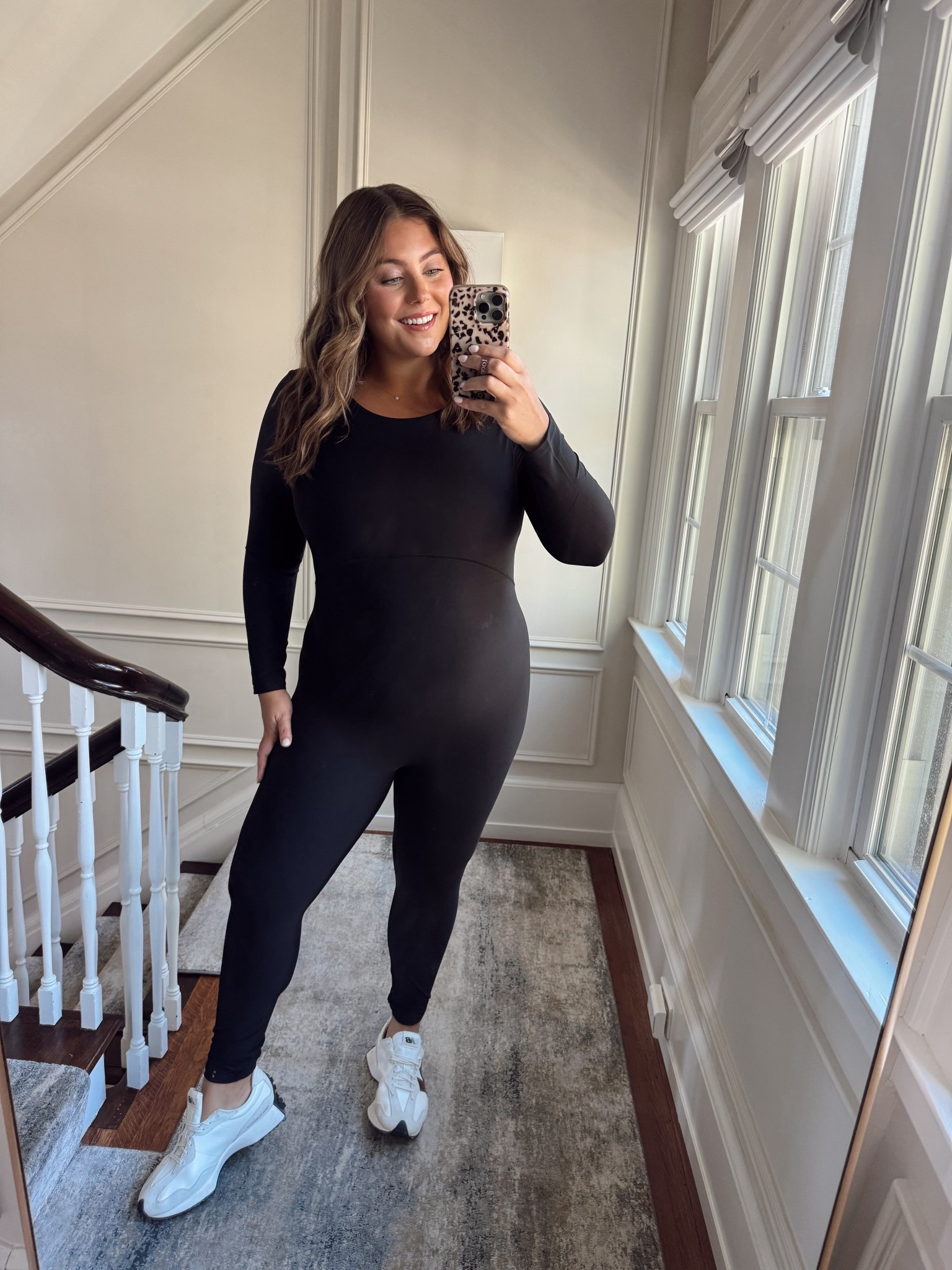 This jumpsuit is so comfortable, bump-friendly. Wear to Pilates or wear running errands! Wearing size 1X. Use CARALYN15 at Spanx. Use CARALYNM at Cakes Body. 

#LTKActive #LTKPlusSize #LTKBump