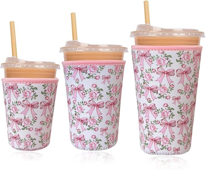 Reusable Insulated Neoprene Iced Coffee Cup Sleeve, Durable Drink Sleeve for Cold Beverages, Beve... | Amazon (US)