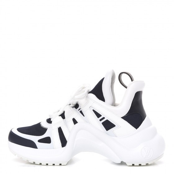 LOUIS VUITTON Calfskin Technical Nylon LV Archlight Sneakers 37 Marine | Fashionphile