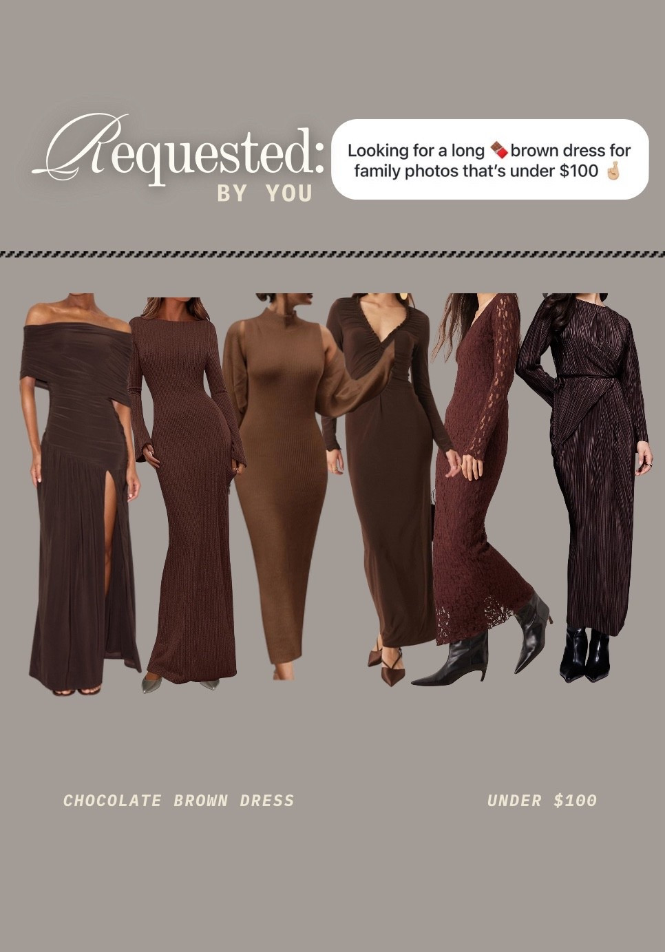 Chocolate brown maxi dresses 


Fall outfit, fall dress, Thanksgiving, family photos

#LTKSeasonal #LTKMidsize #LTKHoliday
