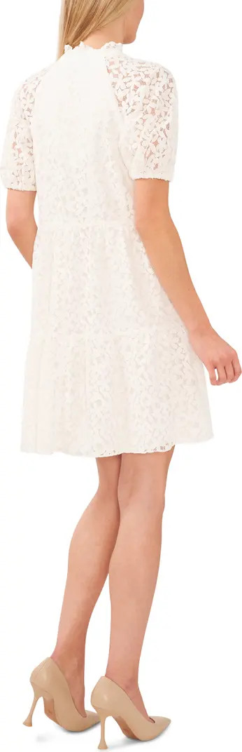 Puff Sleeve Babydoll Lace Minidress | Nordstrom