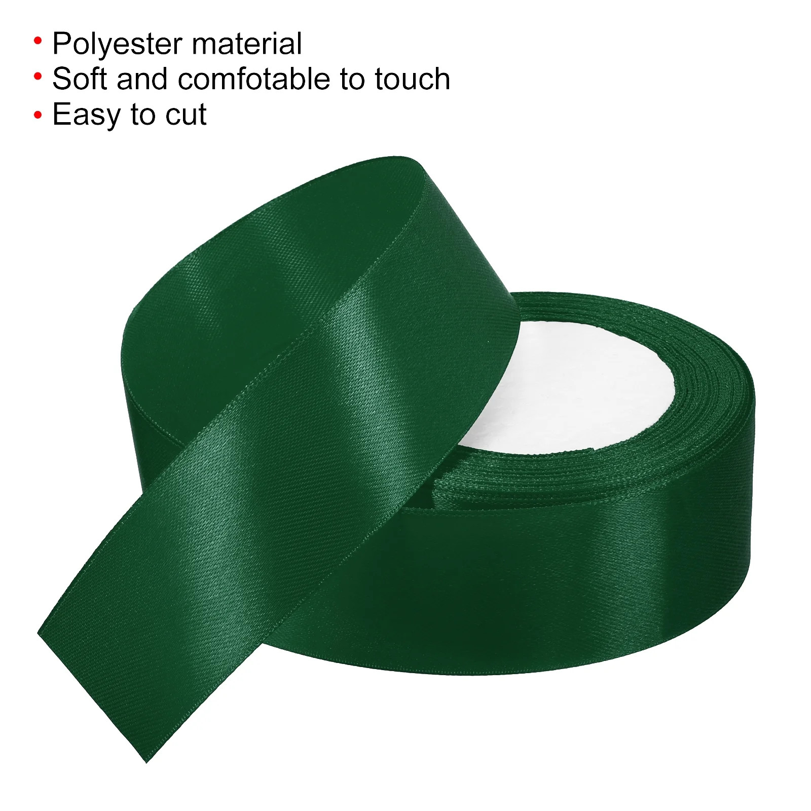 Uxcell Yards Double Face Decorate Crafts Roll Satin Ribbon Dark Green | Walmart (US)