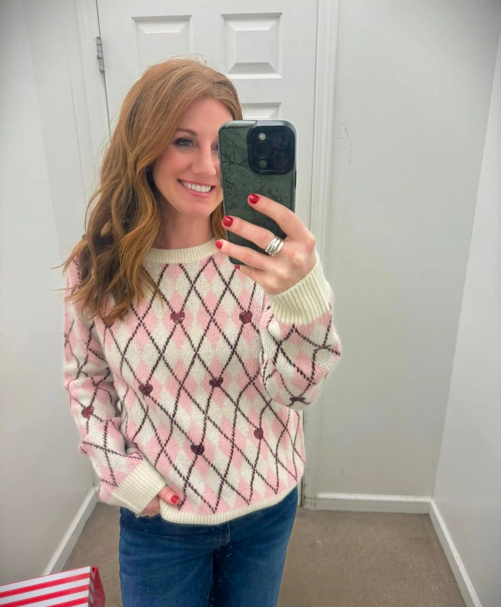 This argyle sweater is perfect for Valentine’s Day and definitely getting us ready for Spring with the light pink colors! Stephanie is wearing a size small and size 4 jeans. 

#LTKootd #LTKPetite #LTKValentine
