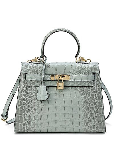 Alligator-Embossed Leather Shoulder Bag | Gilt & Gilt City