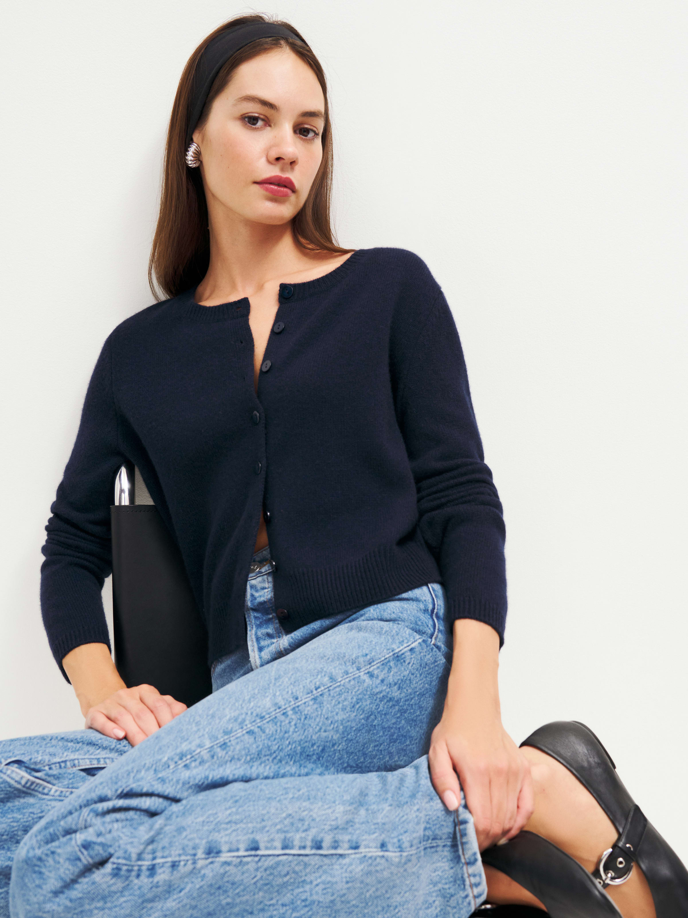 Clara Cashmere Crew Cardigan | Reformation (Global)