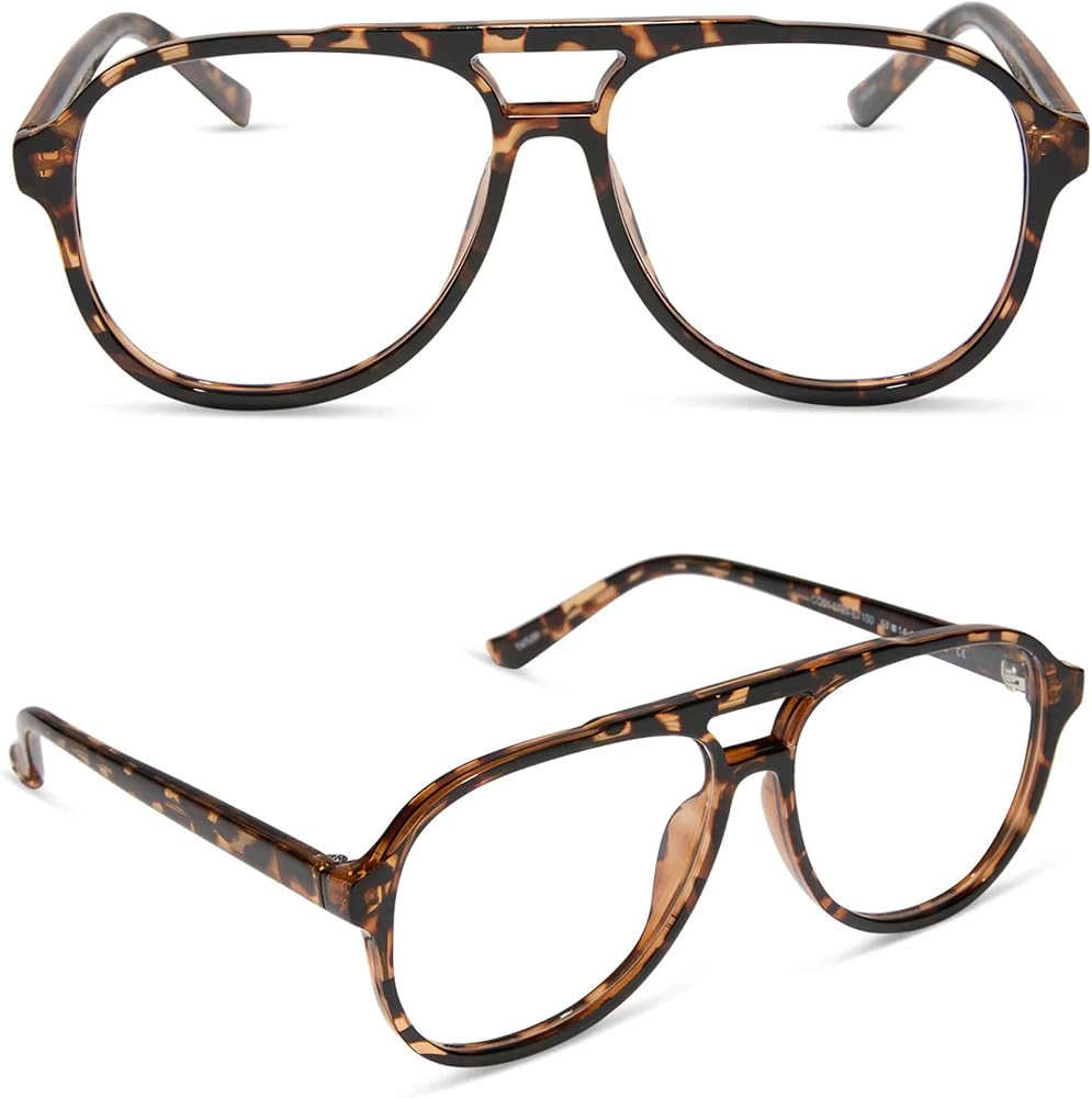 DIFF Tatum Designer Oversized Aviator Lightweight Reading Glasses for Women | Amazon (US)