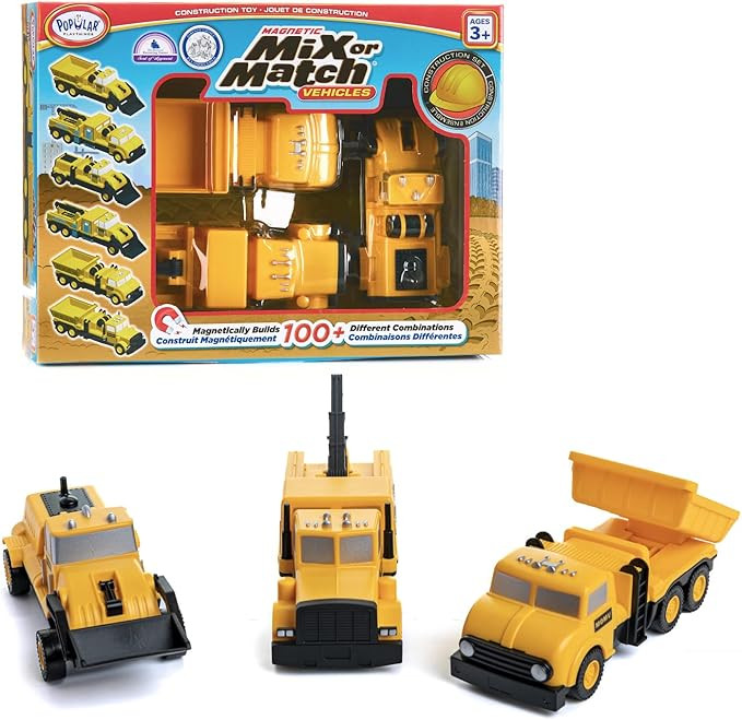 Popular Playthings Magnetic Vehicles for Toddlers 1-3, Mix or Match Car Toys, Set of 3 Gift for K... | Amazon (US)