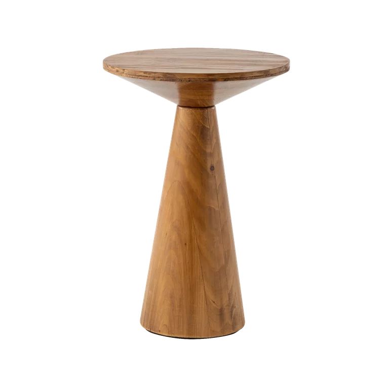 COZAYH Farmhouse Pedestal End Table Round Martini Table Wood Plant Stand Rustic Small Drink Table... | Walmart (US)