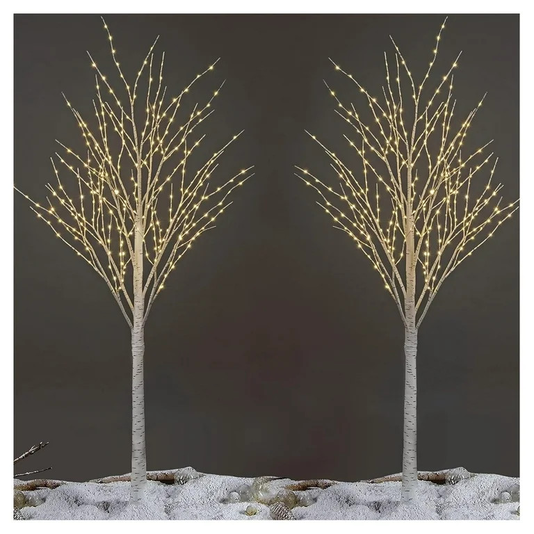 Drevy Lighted Birch Twig Tree with Fairy Lights 2 Sets 6FT 642 LED Lights for Indoor Outdoor Home... | Walmart (US)