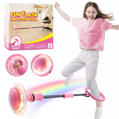 Joyfy Pink Ankle Skip Ball for Kids, Skip  Toy with Flashing Lights for Kids Indoor & Outdoor Play, Sports Toy, Birthday Gifts for Kids 3 4 5 + | Target