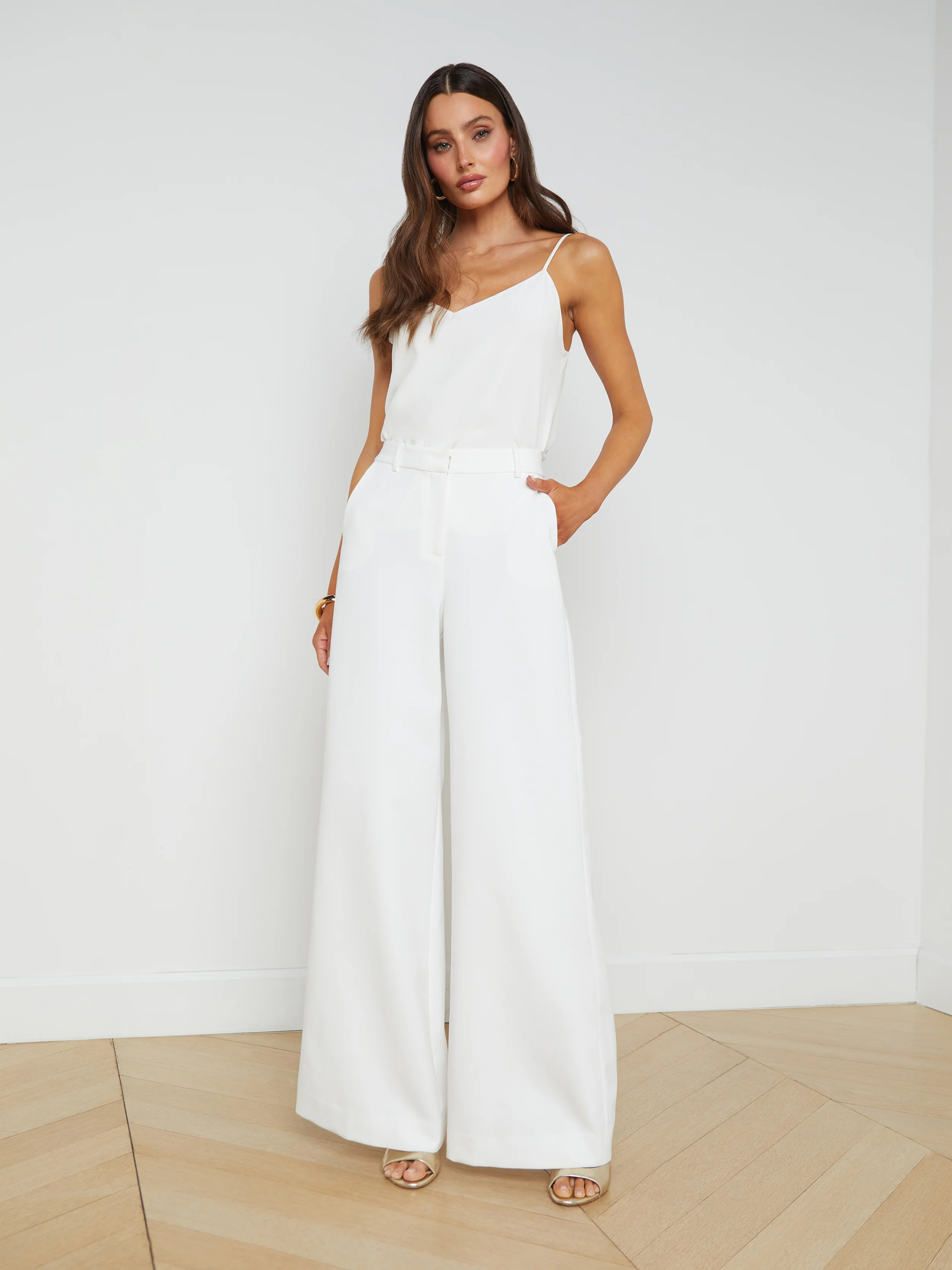 L'AGENCE Gavin Wide-Leg Pant In White | L'Agence
