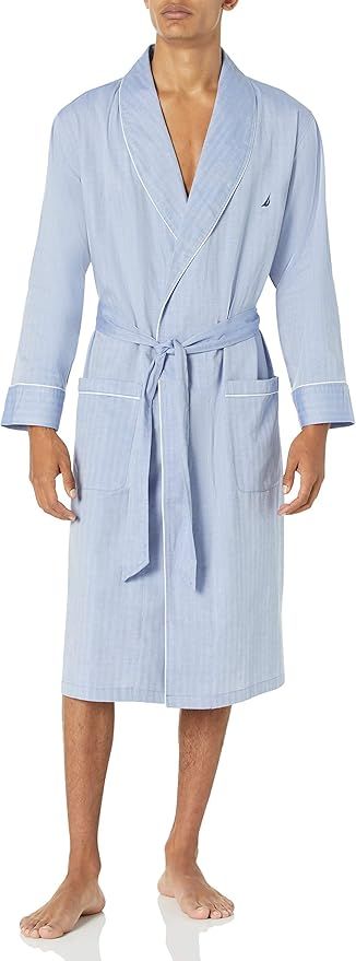 Nautica mens Long-sleeve Lightweight Cotton Woven-robe | Amazon (US)