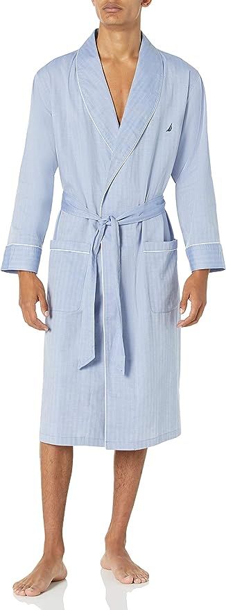 Nautica mens Long-sleeve Lightweight Cotton Woven-robe | Amazon (US)