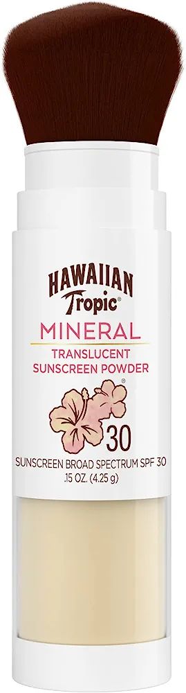 Hawaiian Tropic Mineral Powder Sunscreen Brush, SPF 30 | SPF Powder Sunscreen for Face, Brush On ... | Amazon (US)