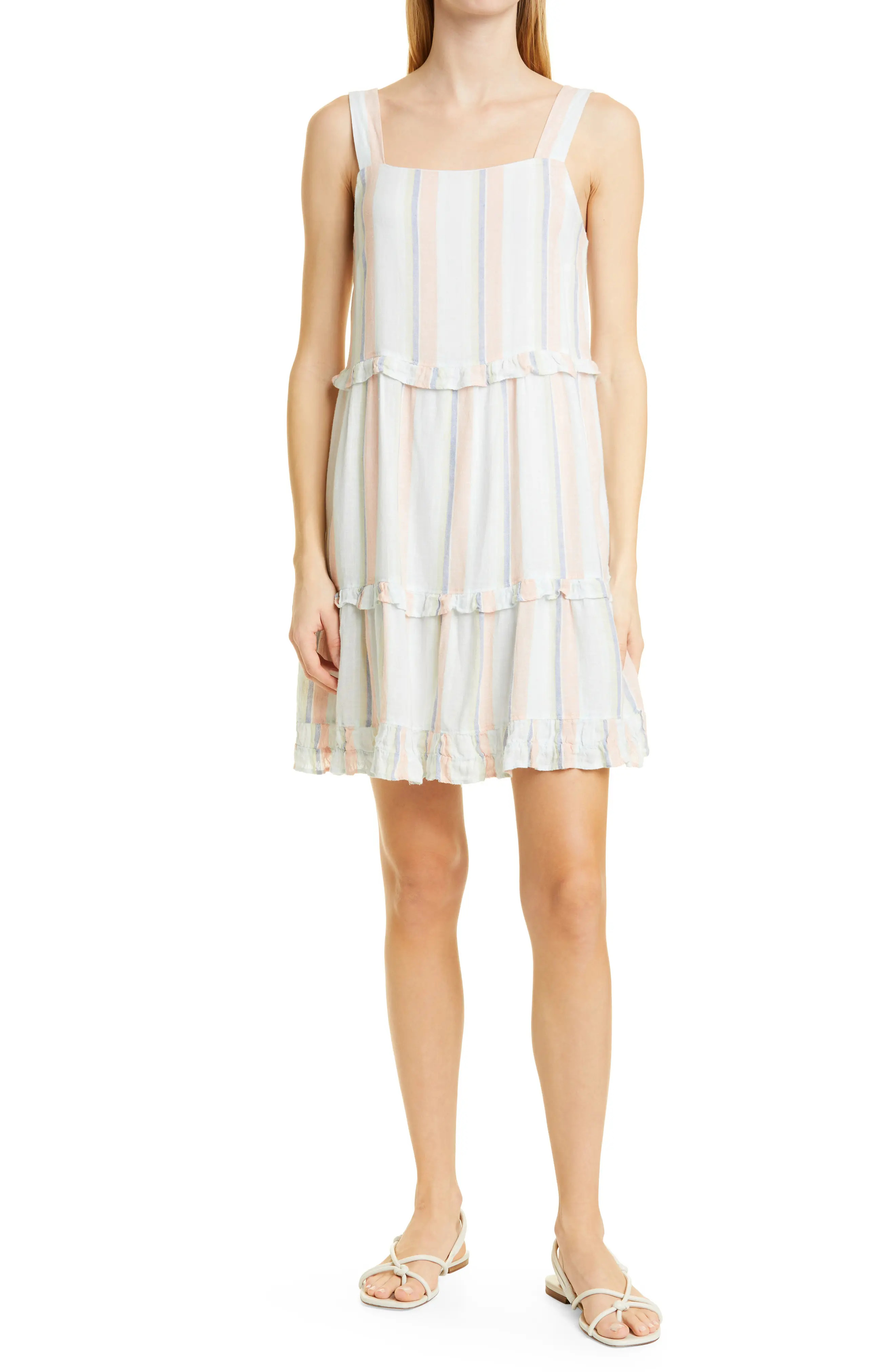 Rails Sandy Linen Blend Shift Dress in Biarritz Multi Stripe at Nordstrom, Size Medium | Nordstrom