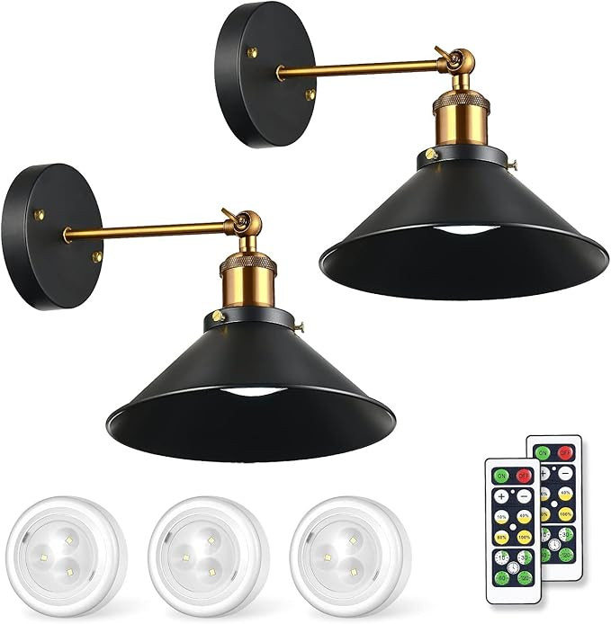 Adcssynd Wall Sconces Set of Two, Battery Operated Wall Sconce, Wireless Battery Operated Wall Li... | Amazon (US)