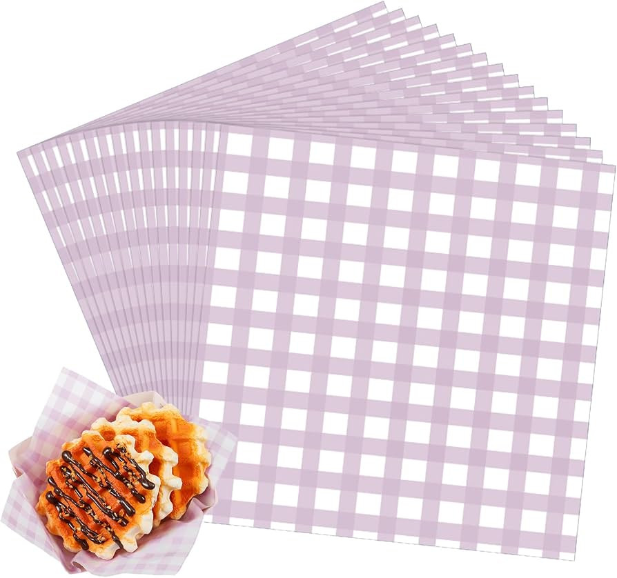 Honeydak 200 Pcs Checkered Wax Paper Sheets 7 x 7 Inch Checkered Deli Paper Sheets Food Basket Li... | Amazon (US)