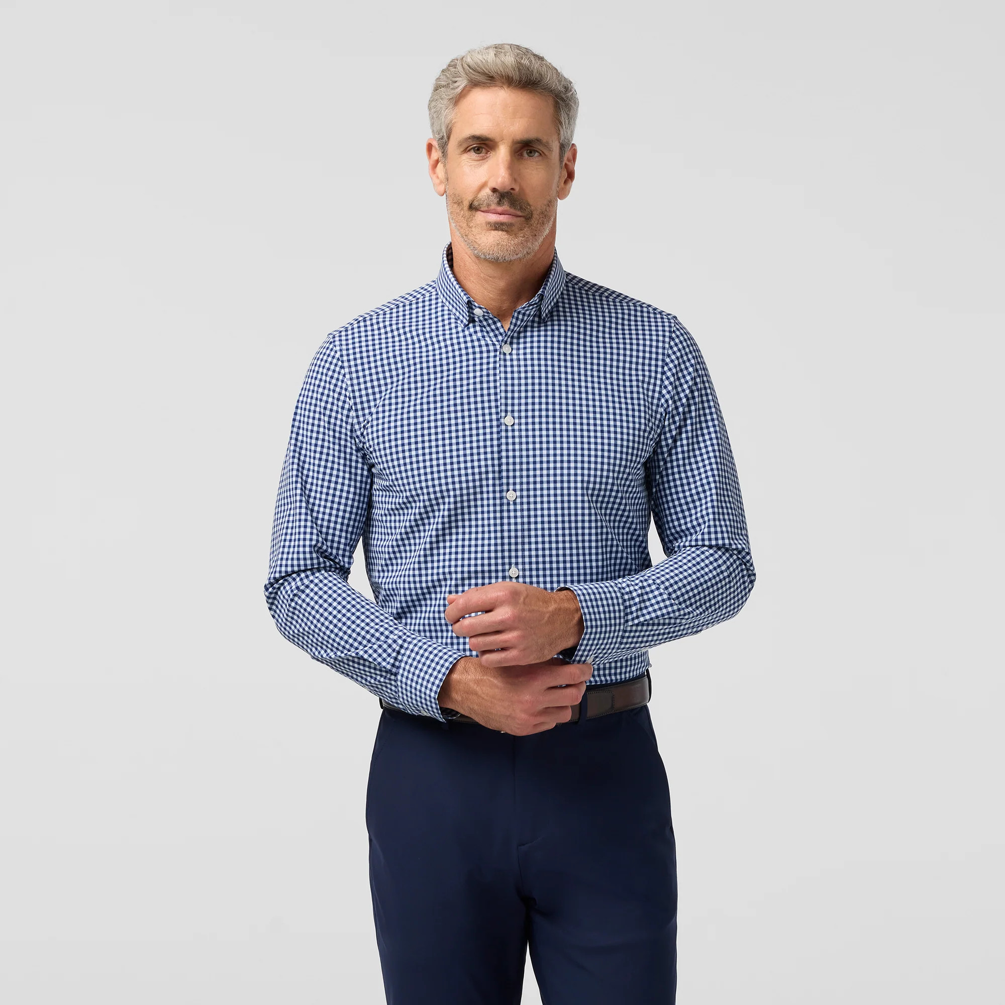 Leeward Dress Shirt - Midnight Navy Crew Gingham | Mizzen + Main