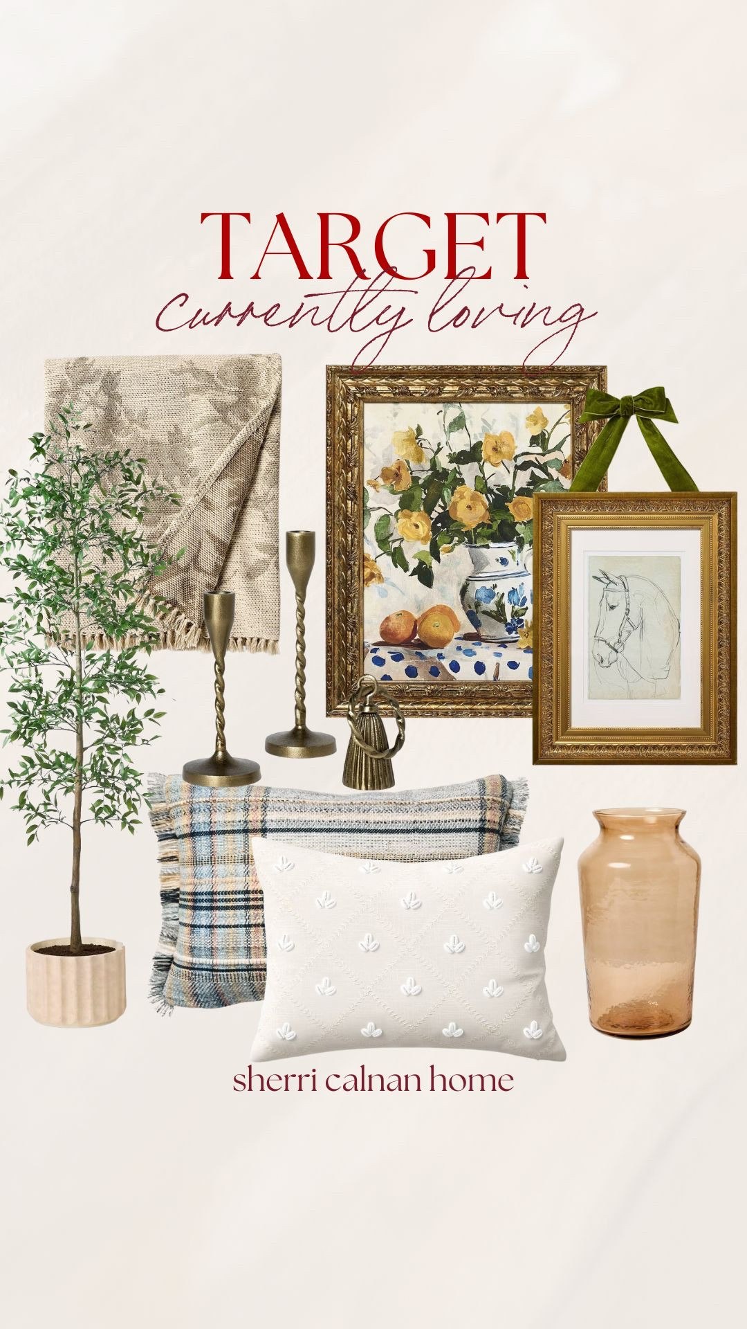 Currently loving Target new home arrivals! Faux indoor olive tree,  Target throw pillows, Target wall art, viral horse target wall art, candle holders, Target throw blanket, sherricalnanhome

#LTKFindsUnder50 #LTKFindsUnder100 #LTKHome