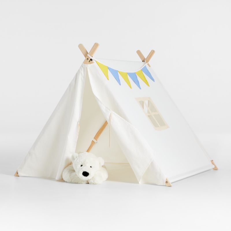 Ivory Collapsible Canvas Play Tent + Reviews | Crate & Kids | Crate & Barrel