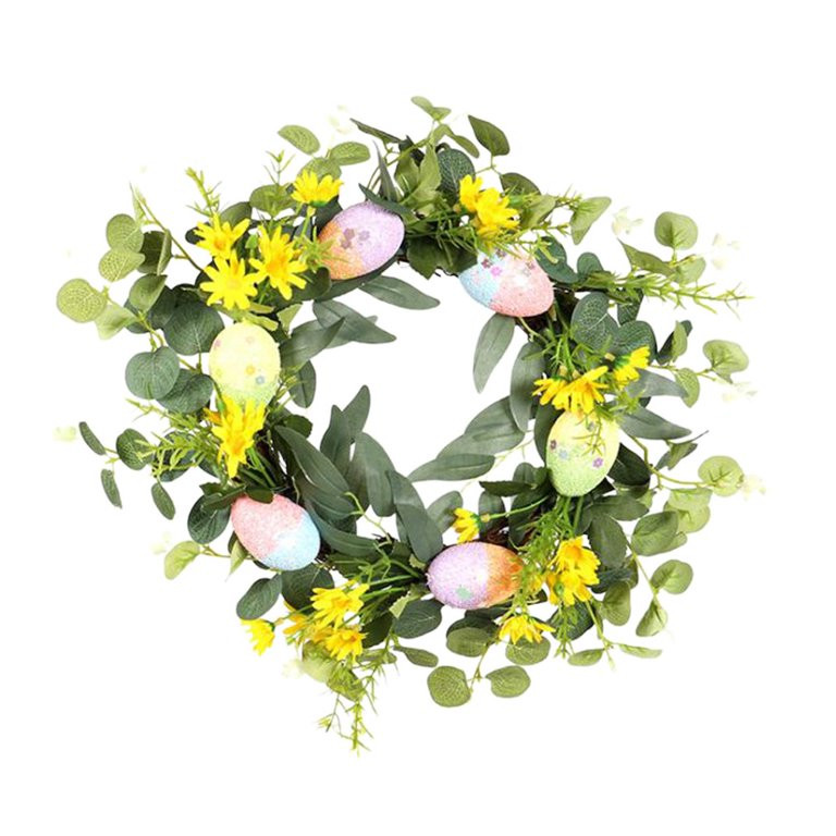 Christmas Decorations Easter Egg Wreath Spring Easter Wreath Flower Eucalyptus Leaves For Decorat... | Walmart (US)