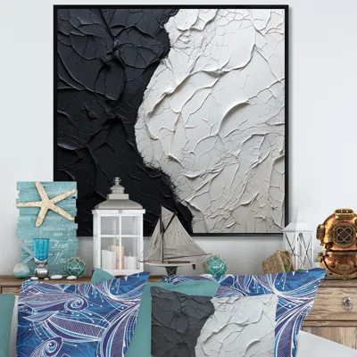Minimalism Black And White Paint Corner - Coastal Canvas Print | Wayfair North America