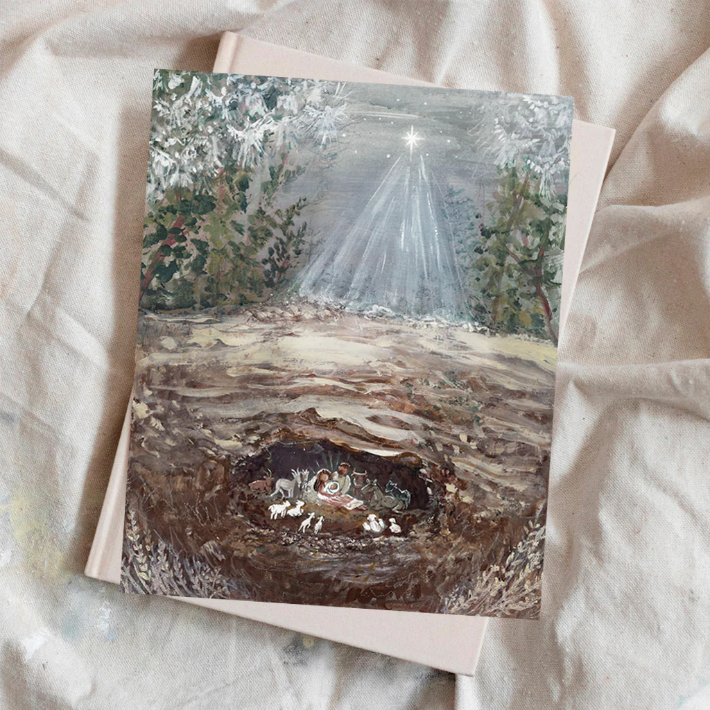 Cozy Nativity Luxe Art Print | Lindsay Letters, LLC