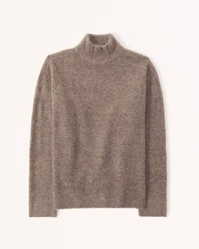 Women's Oversized Boucle Turtleneck | Women's New Arrivals | Abercrombie.com | Abercrombie & Fitch (US)