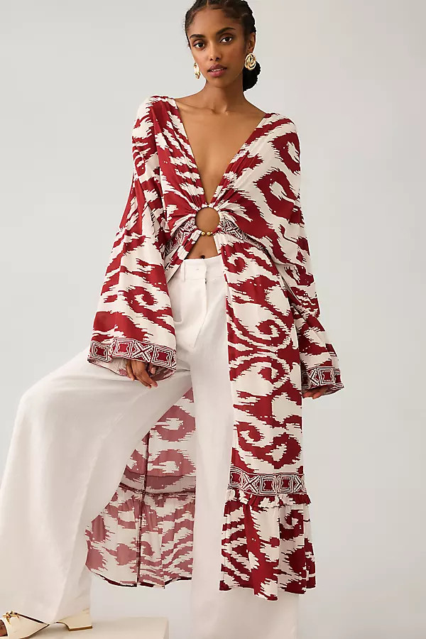 Printed Front-Ring Kaftan | Anthropologie (US)