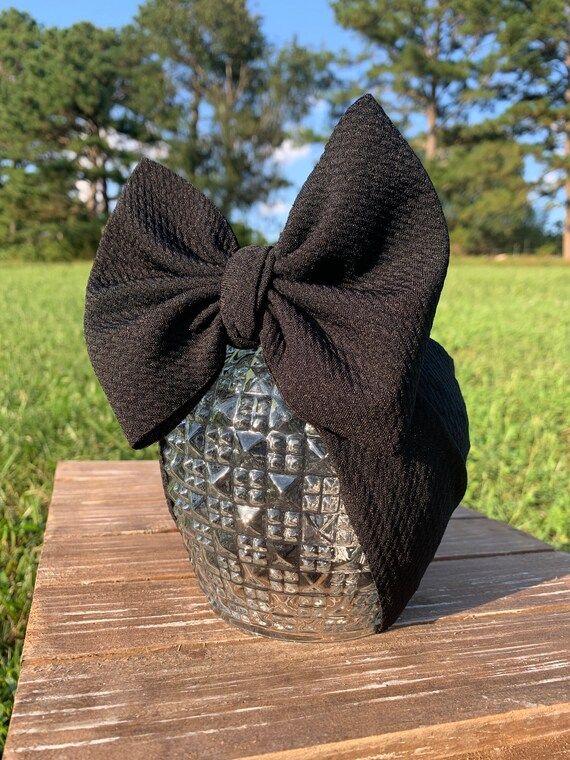Black #24 Bows and Stretch Headwraps, Simply Inspired By Zoe | Etsy (US)
