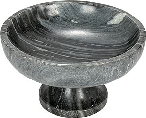 Bloomingville Marble Food Pedestal Bowl, Grey | Amazon (US)