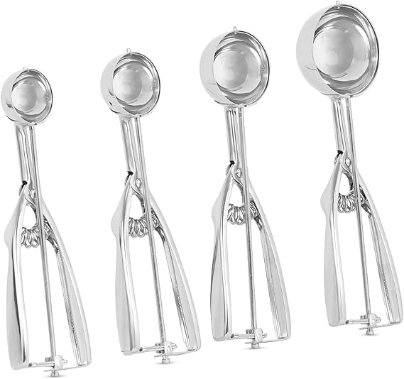 Internet’s Best 18/8 Stainless Steel Ice Cream Cookie Dough Scooper | Set of 4 | Melon Baller |... | Amazon (US)