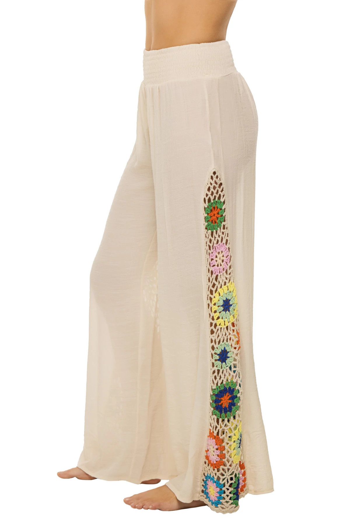 Crochet Panel Wide Leg Pants | Everything But Water