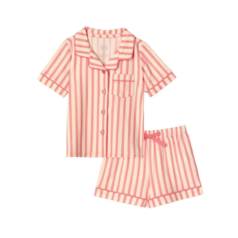 Wonder Nation Toddler Girl Pajama Set, 2-Piece, Sizes 2T-5T | Walmart (US)