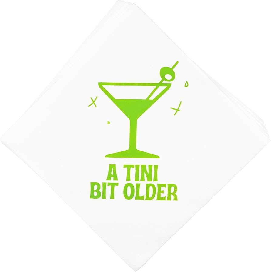 A Tini Bit Older Napkins for Martini Birthday Decorations, Martini Birthday Napkins, Martini Part... | Amazon (US)