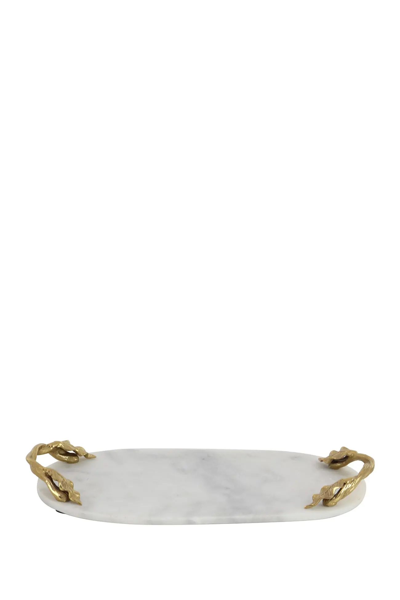 Willow Row | Contemporary Marble Oval Tray with Aluminum Leaf & Vine Handles | Nordstrom Rack | Nordstrom Rack