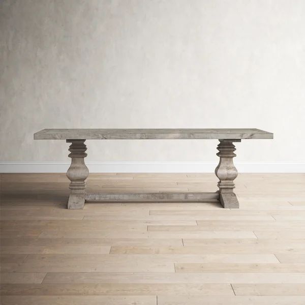 Argene 94'' Pine Solid Wood Trestle Dining Table | Wayfair North America
