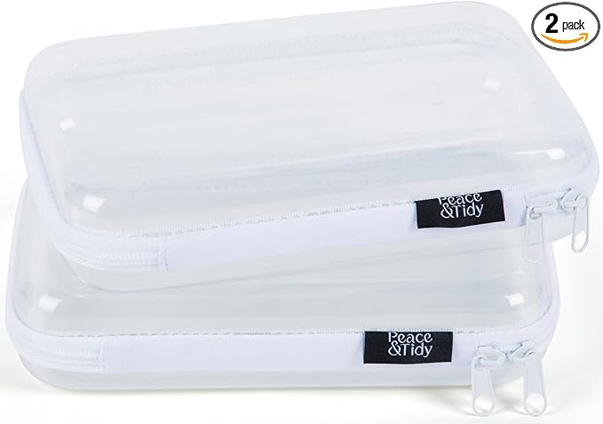 Peace & Tidy Hard-Sided Premium Storage Case, 8.5 inches x 5.5 inchesx 2 inches zippered bin | Amazon (US)