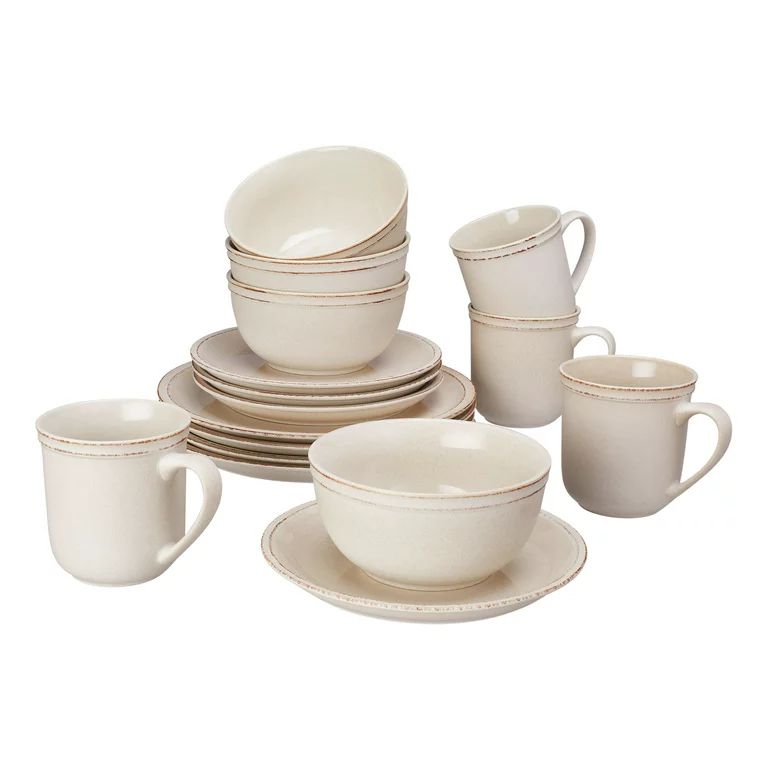 Better Homes & Gardens Classic Cream Stoneware 16-Piece Dinnerware Set - Walmart.com | Walmart (US)