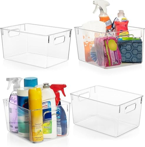 ClearSpace Clear Plastic Storage Bins – Pantry Organizers & Storage Containers, Cabinet Organiz... | Amazon (US)