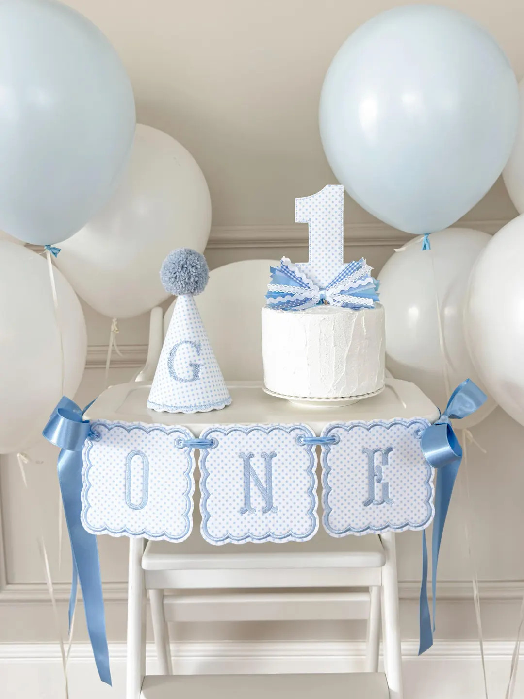 First Birthday High Chair Banner One Year Embroidered Birthday Banner Cake Smash Photos First Bir... | Etsy (US)