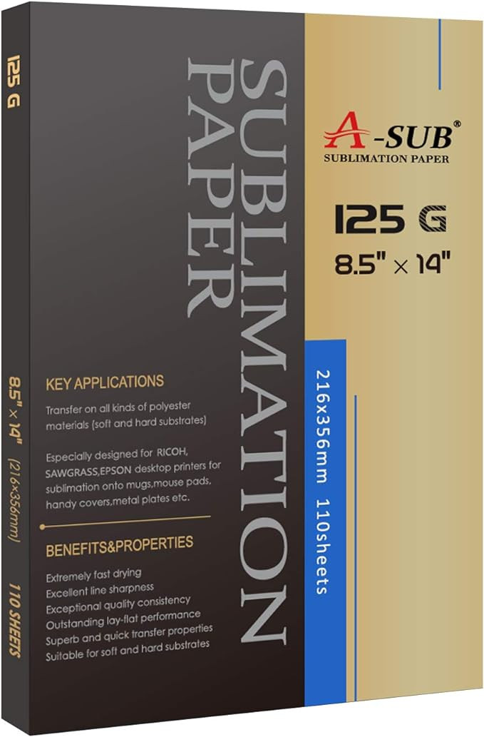 A-SUB Sublimation Paper 8.5x14 Inches 110 Sheets ONLY Compatible with Sublimation Printer and Sub... | Amazon (US)