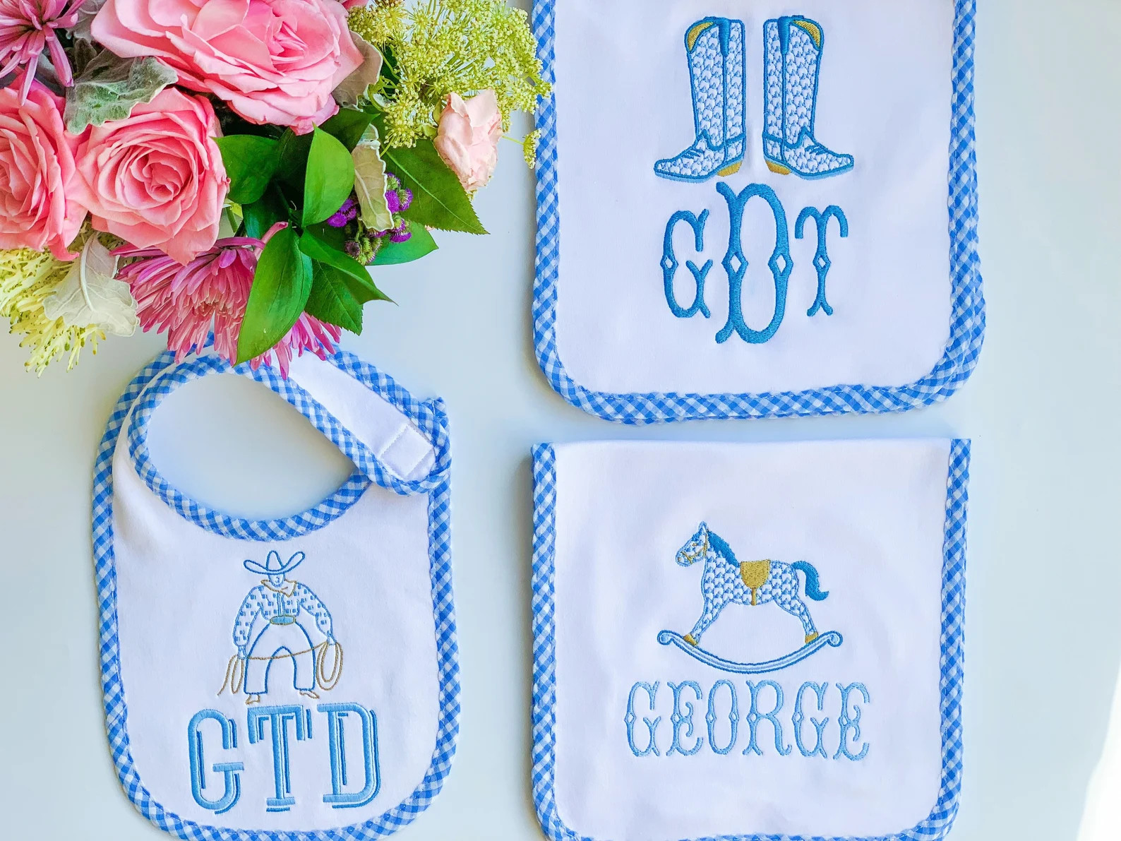 Monogrammed Burp Cloth, Embroidered Burp Cloth, Baby Gift, Baby Accessories, Monogram Baby Burp C... | Etsy (US)
