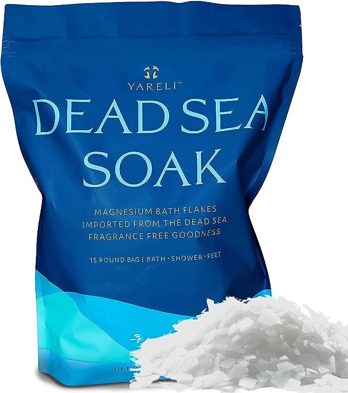 Yareli Dead Sea Bath & Foot Soak, Unscented Magnesium Bath Salt Flakes, Stronger Alternative to E... | Amazon (US)