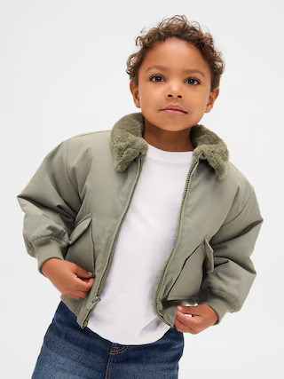 Baby & Toddler Faux-Fur Collar Bomber Jacket | Gap (US)